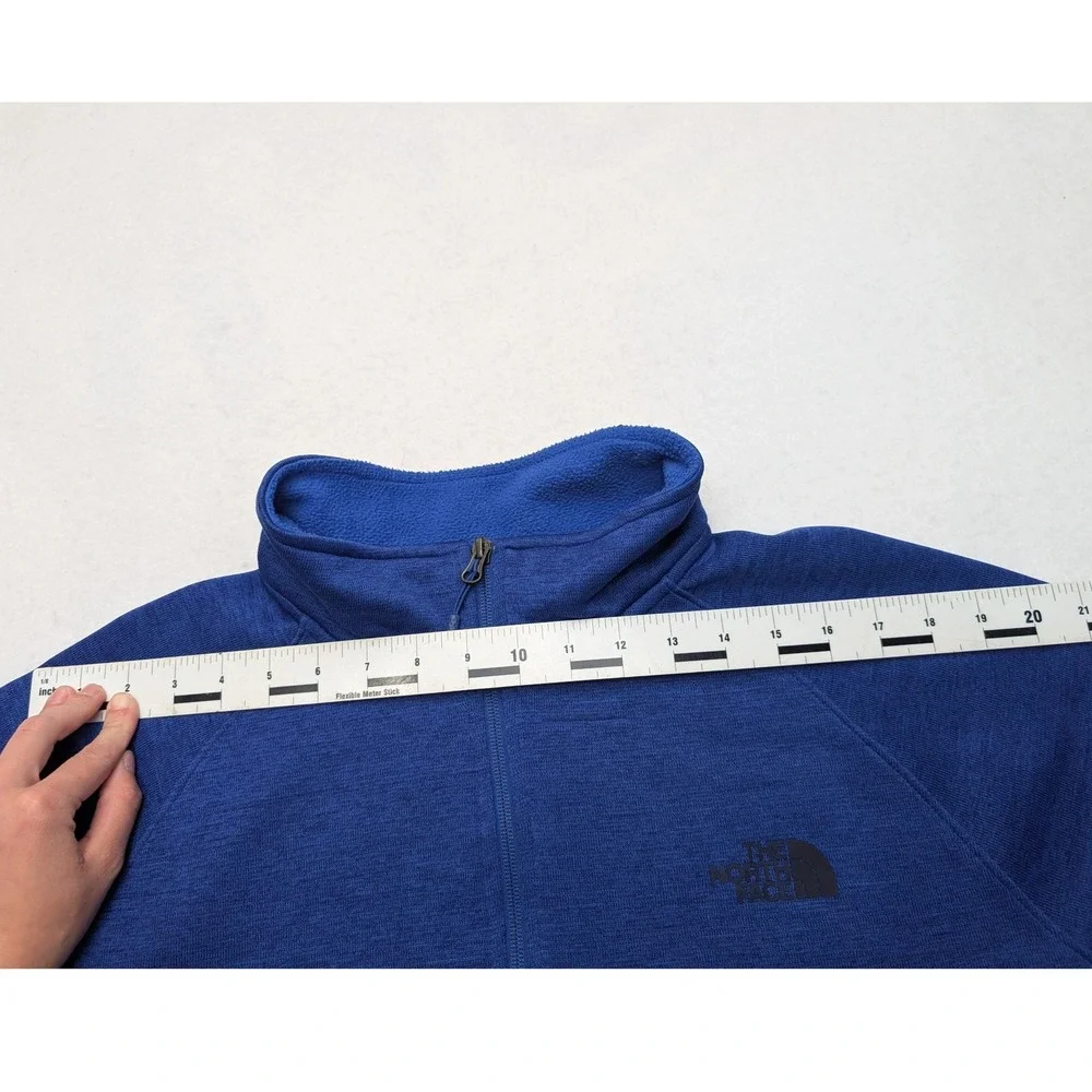 The North Face‎ Quarter Zip Pullover Mens XXL Blue Heathered Fleece Logo